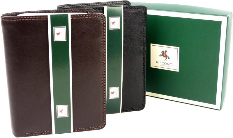 Visconti Heritage-11 Soft Thin Leather Quad Fold Wallets (Brown) - Image 5